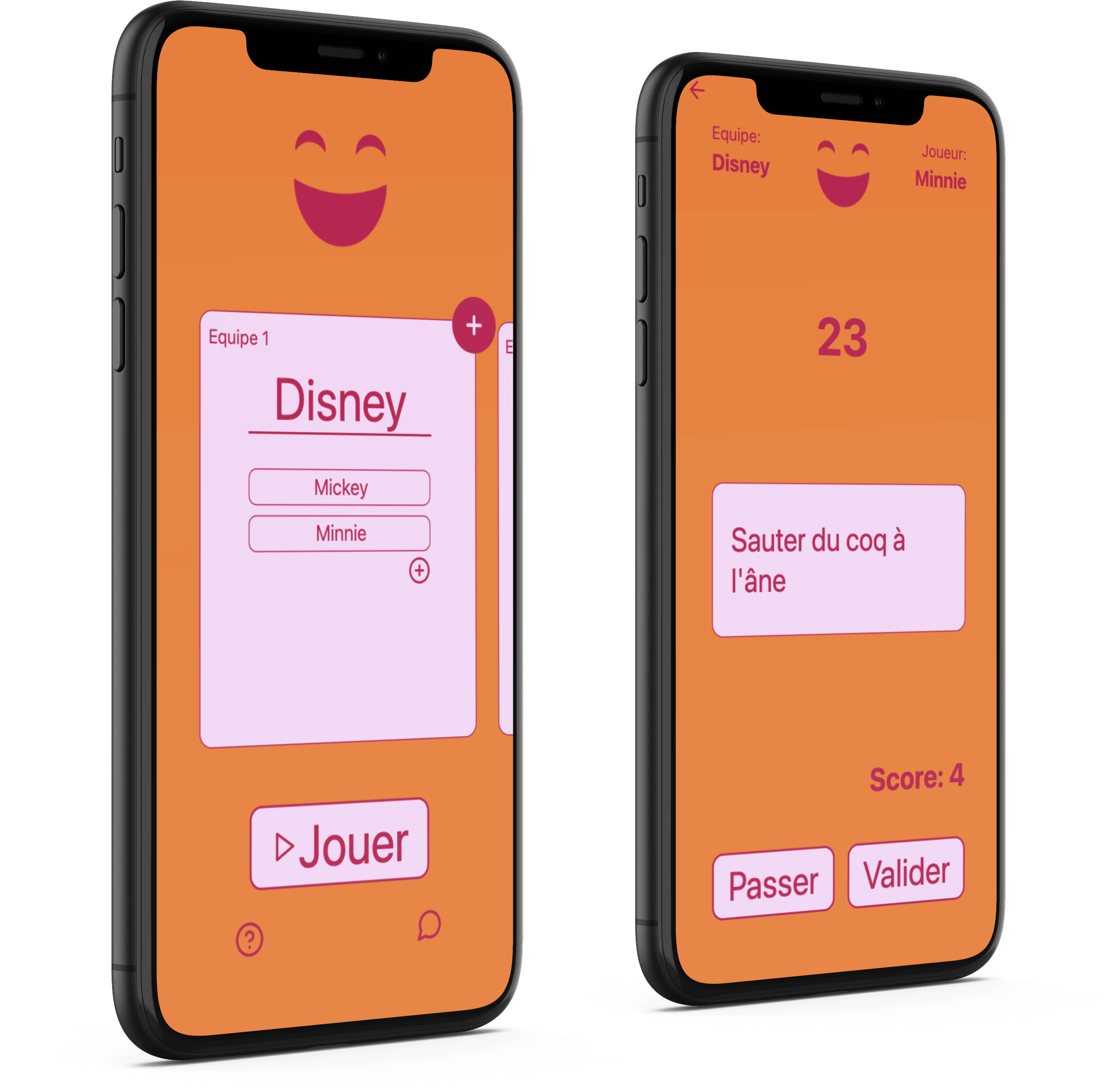 Mockup de l'application Mimesis